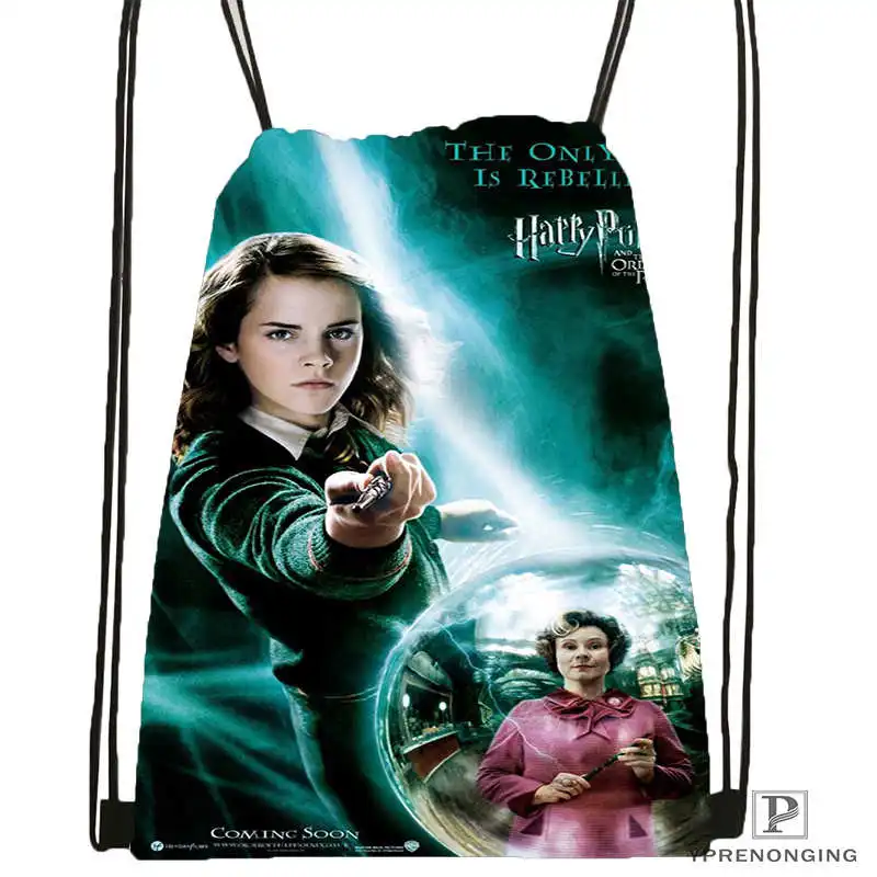 Drawstring Backpack Пользовательские Гарри-Поттер-походная сумка на шнурке для мужчин и женщин милый рюкзак дети ранец(черная спина) 31x40 см#20180611-03-158 - Цвет: Drawstring Backpack