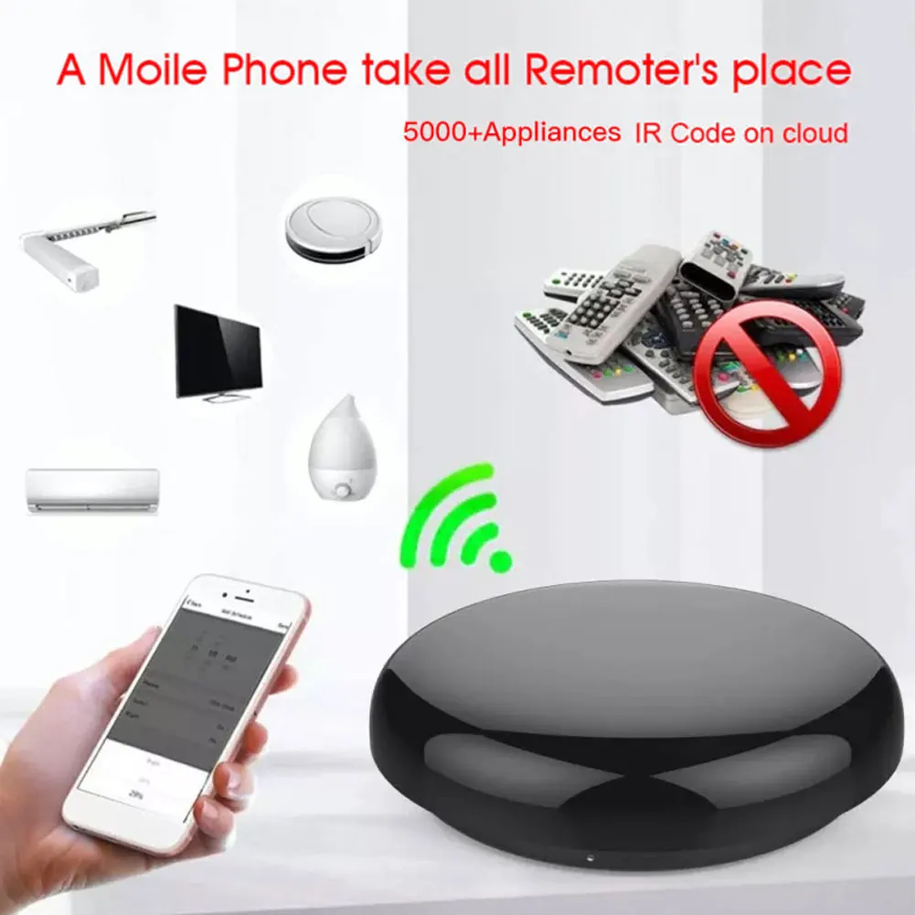 

Smart Wireless Tuya WiFi IR Remote Control For Air Conditioner TV Smart Home Infrared Universal Remote Control For Alexa, Google