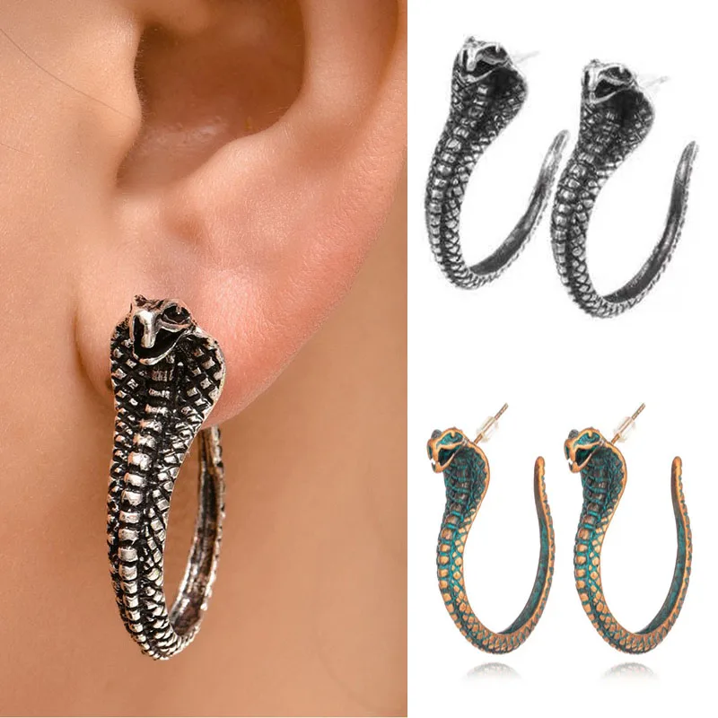 

Retro 3D Realistic Snake Shaped Stud Earrings for Women Party Casual Wholesale Fashion Jewelry