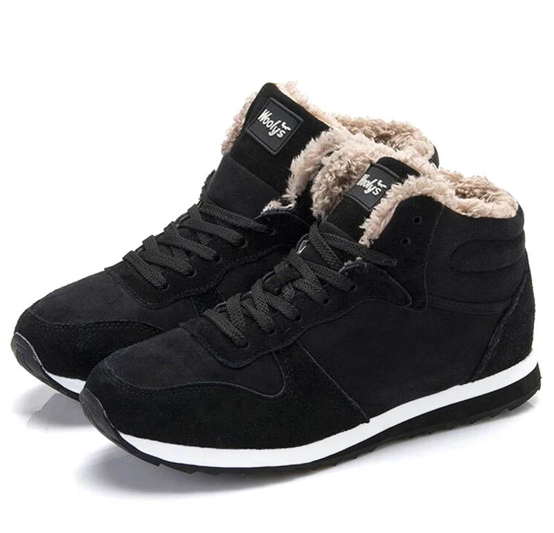 Мужские ботинки зимняя обувь большие размеры 46 ботильоны с теплым мехом мужские