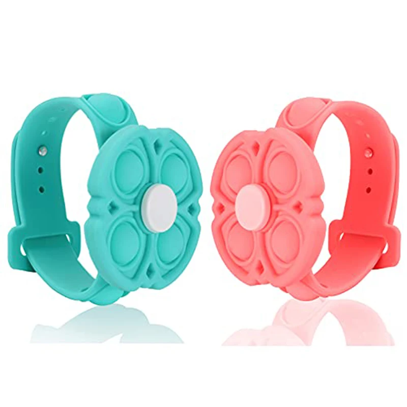 Push Pop es la burbuja sensorial pulsera de Fidget Spinner juguete para ni&ntilde;os adultos Dimple de la ansiedad de alivio de estr&eacute;s pulseras-0