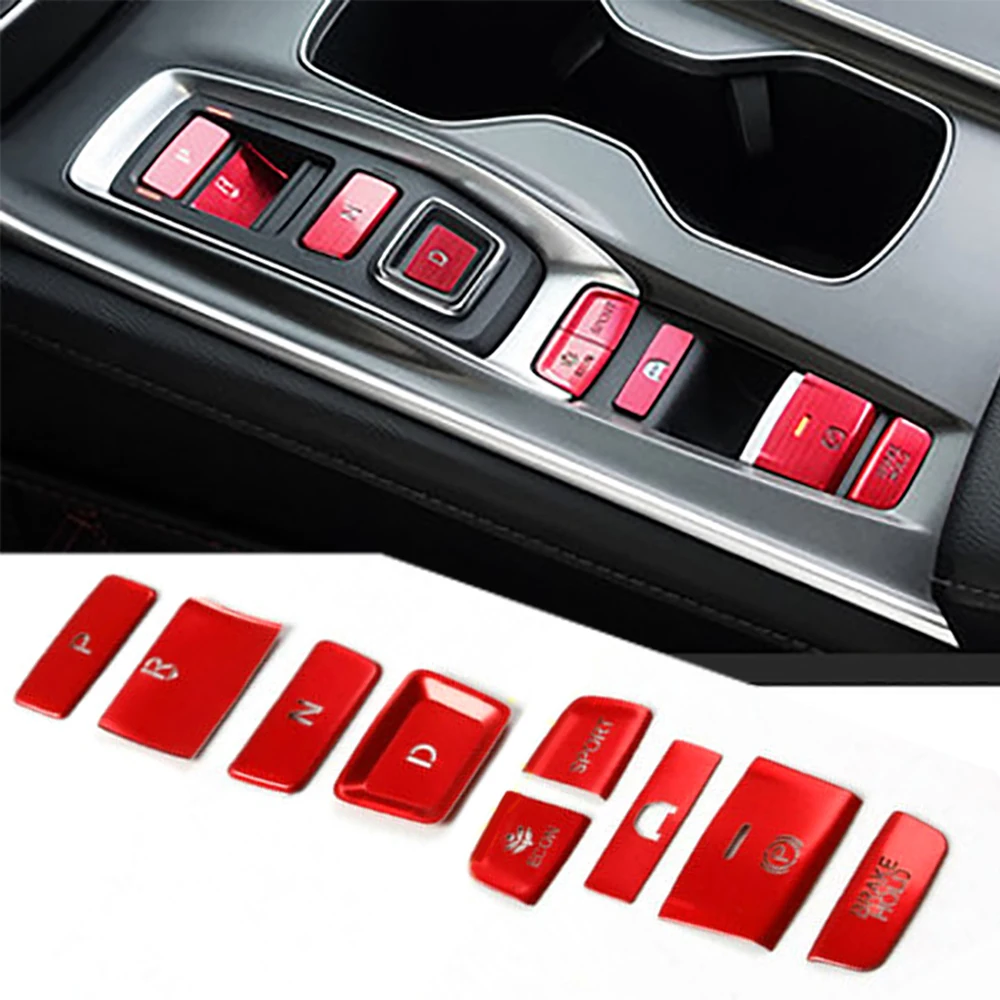 

Interior Panel Button Cover Gear Shift Red For Honda Accord 2018-2020 Vehicles Stainless Steel
