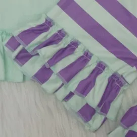 

2020 new summer sleeveless suit blue top purple striped ruffle shorts