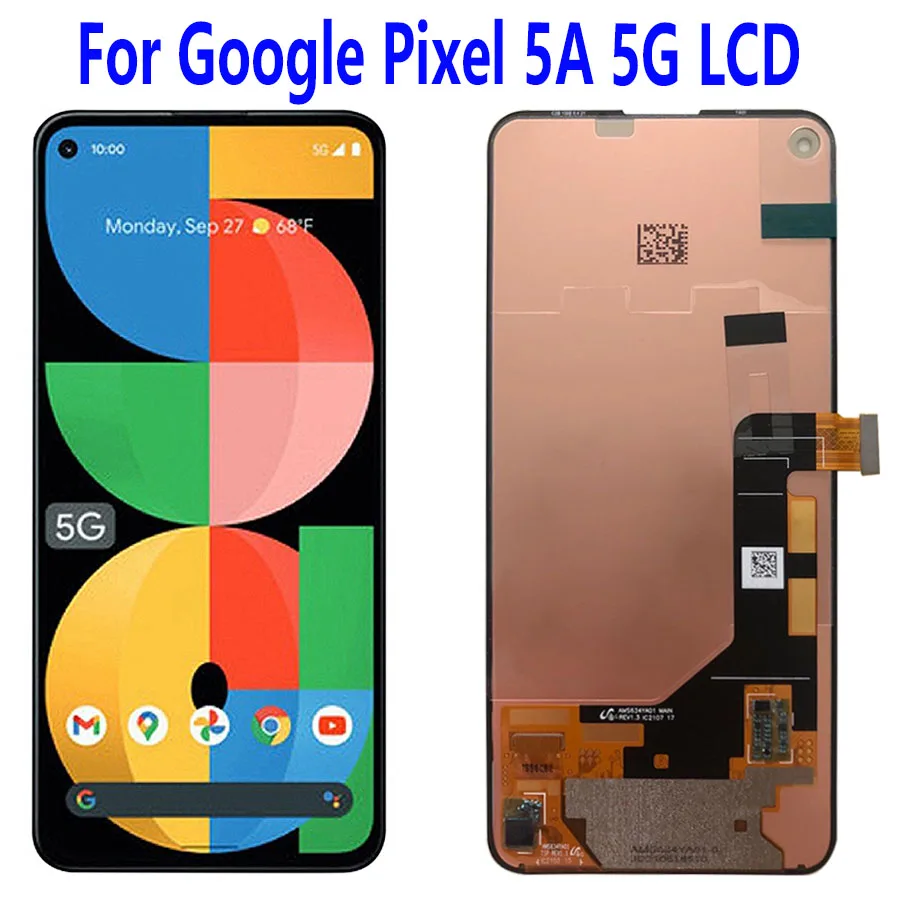 6 34 "Оригинальный ЖК-дисплей для Google Pixel 5A детали замены ЖК-дисплея с рамкой |