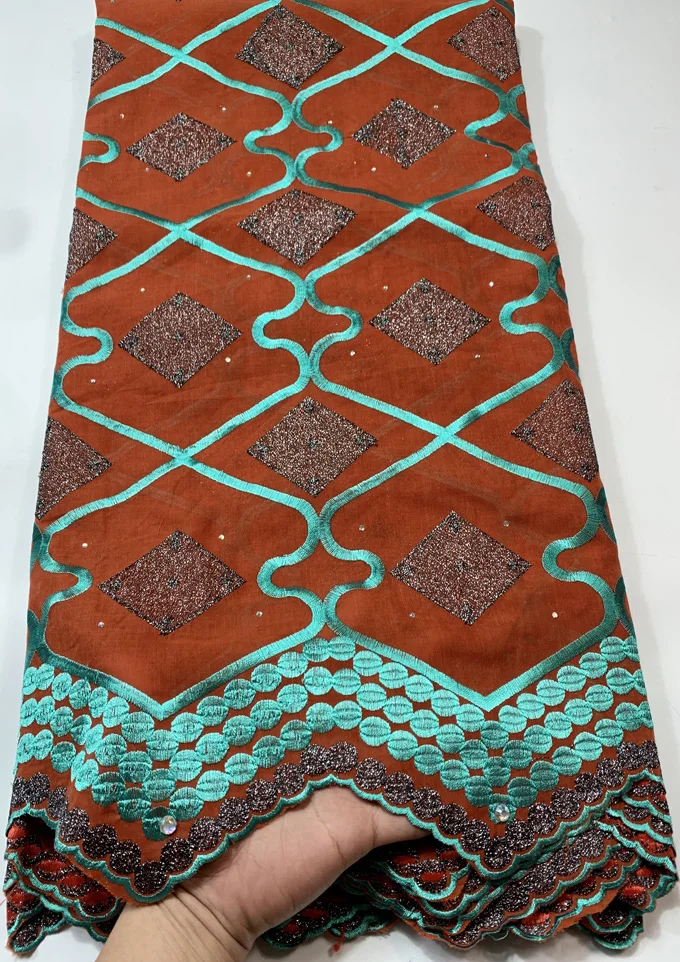 Кофейная швейцарская вуаль кружева в Швейцарии Высококачественная африканская