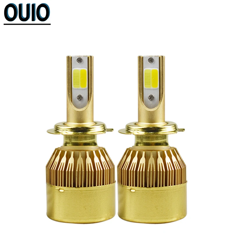Двойной Цвет светодиодный лампы H4 H7 H11 автомобилей головной светильник H3 H8 H9