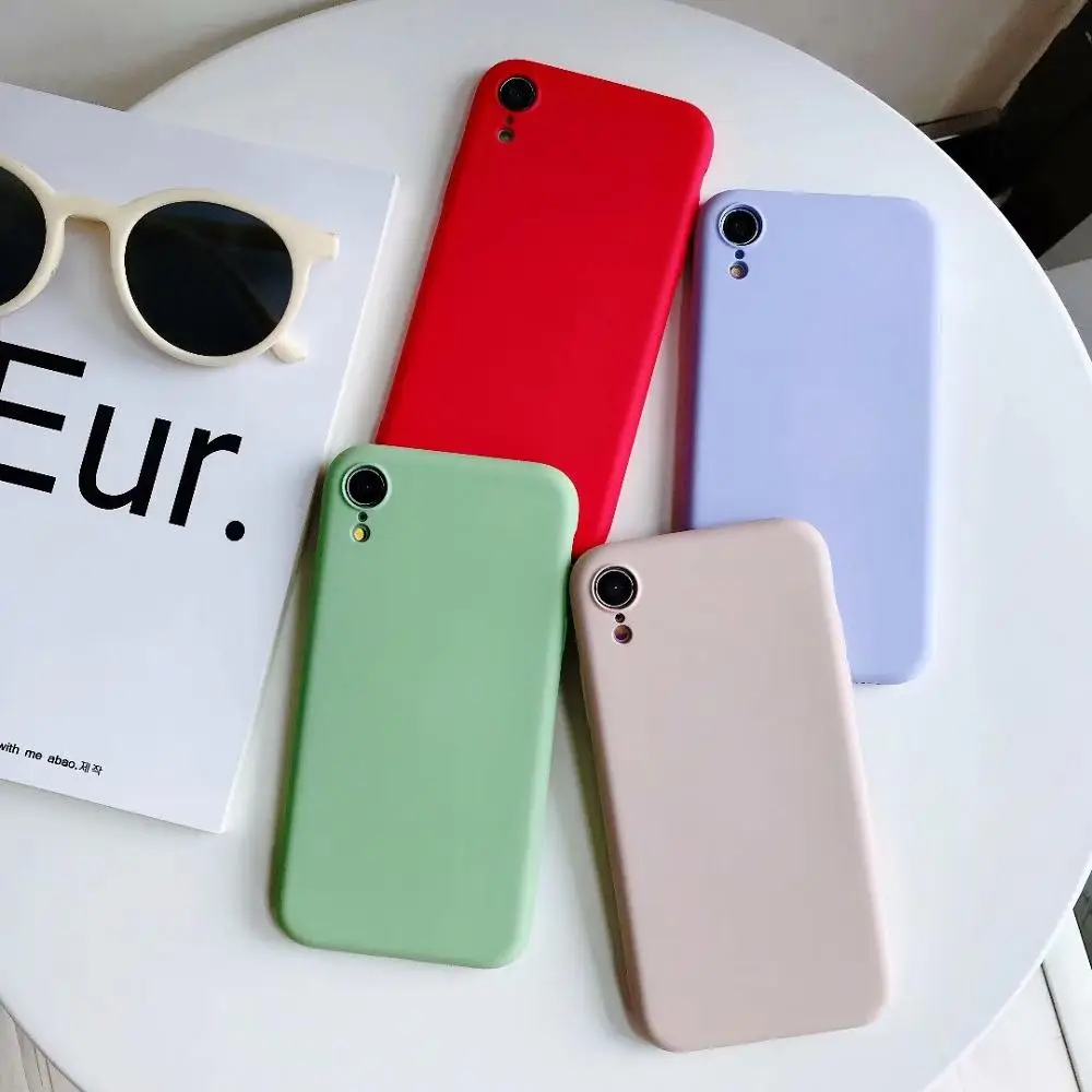 Оригинальный чехол для телефона жидкий силикон сплошной цвет ТПУ резиновый