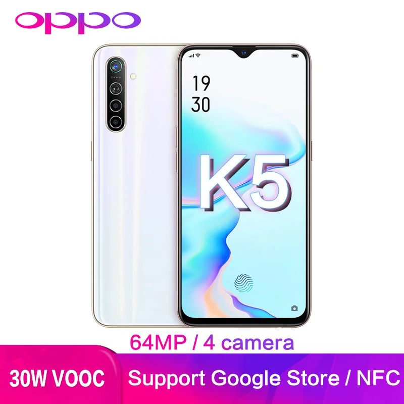 Оригинальный OPPO K5 поддержка глобальной ПЗУ Google Play NFC 6 ГБ 128 Гб OLED двойной WiFi 64 мп 5