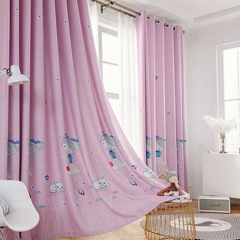 Льняные затемняющие шторы для гостиной спальни с рисунком звезд и девушек окна