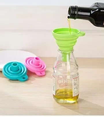 Silicone Folding Funnel Food Grade Telescopic Long Neck Liquid Filling Small | Дом и сад