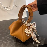 vintage brown crossbody bag for women designer handbag high quality fold bags sac new chains shoulder bag with ribbon woman bags