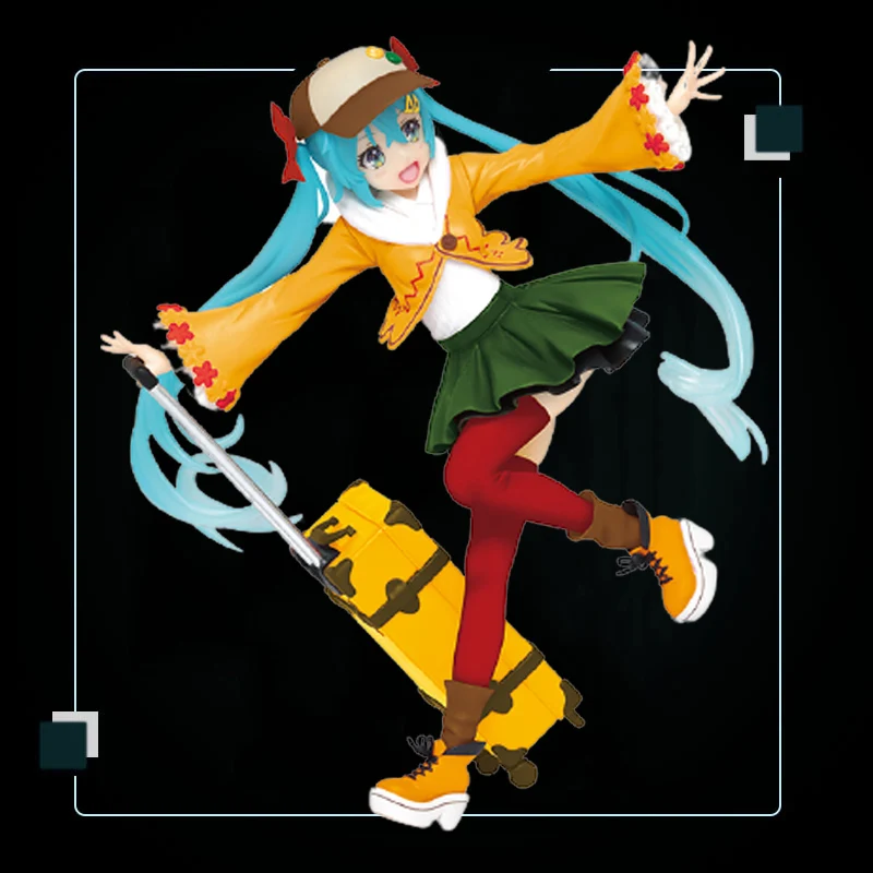 

Hatsune Model Future Decoration Japanese Anime Character Autumn Clothes Suitcase 18Cm Collectible Humanoid Doll Pvc Material