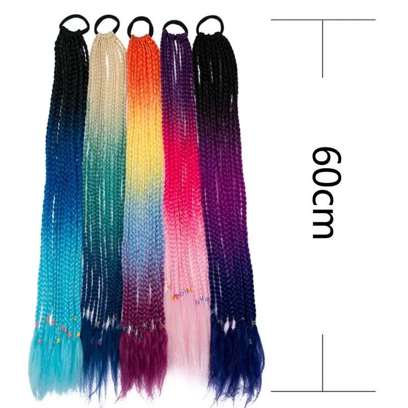 

Girls Elastic Hair Band Rubber Band Hair Accessories Wig Ponytail Hair Ropes Kids Twist Braid Rope Headdress Hair Braider