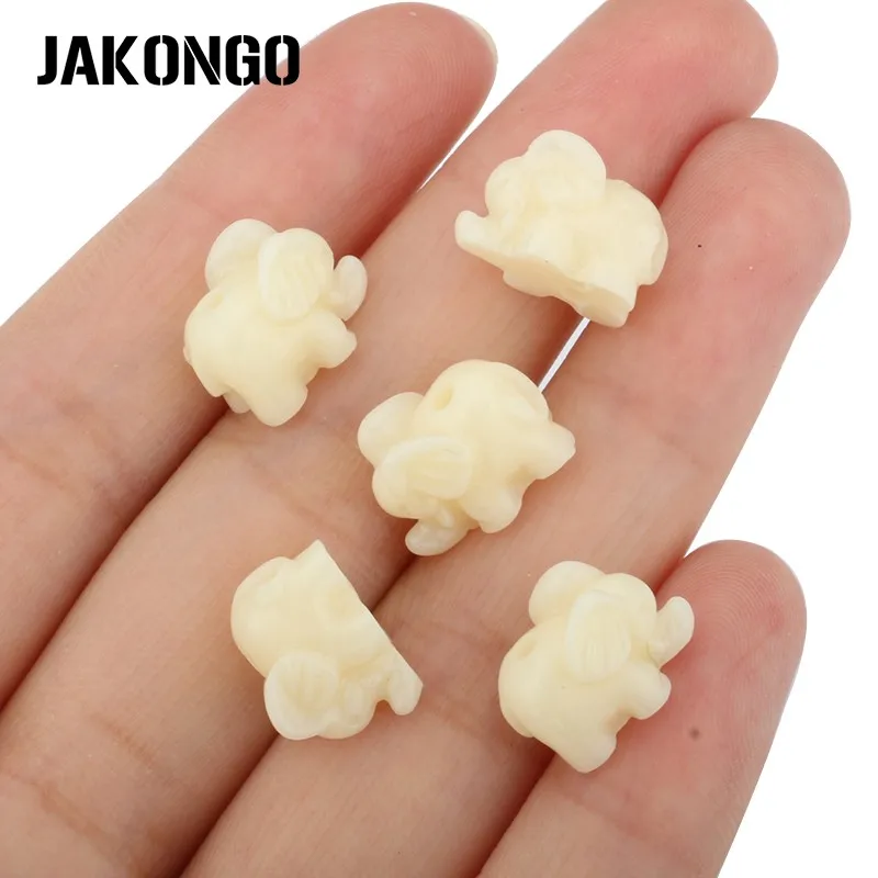 

40pcs Acrylic Ivory White Elephant Spacer Beads for Making Bracelets Accessories Craft DIY Jewelry Findings 15x9mm