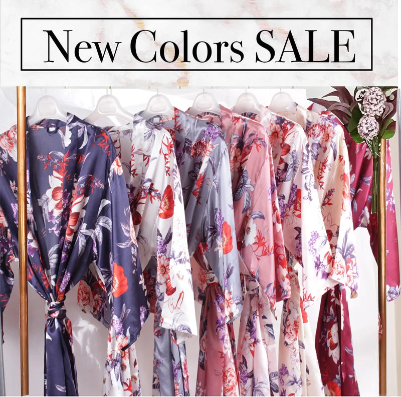 Цветочный халат Атласный для подружки невесты женский A2370|Халаты| |