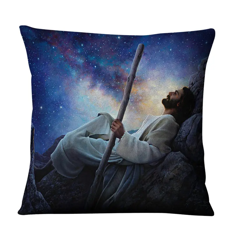 Картина маслом Христос наволочка Ретро льняная печать фотография Подушка Чехол