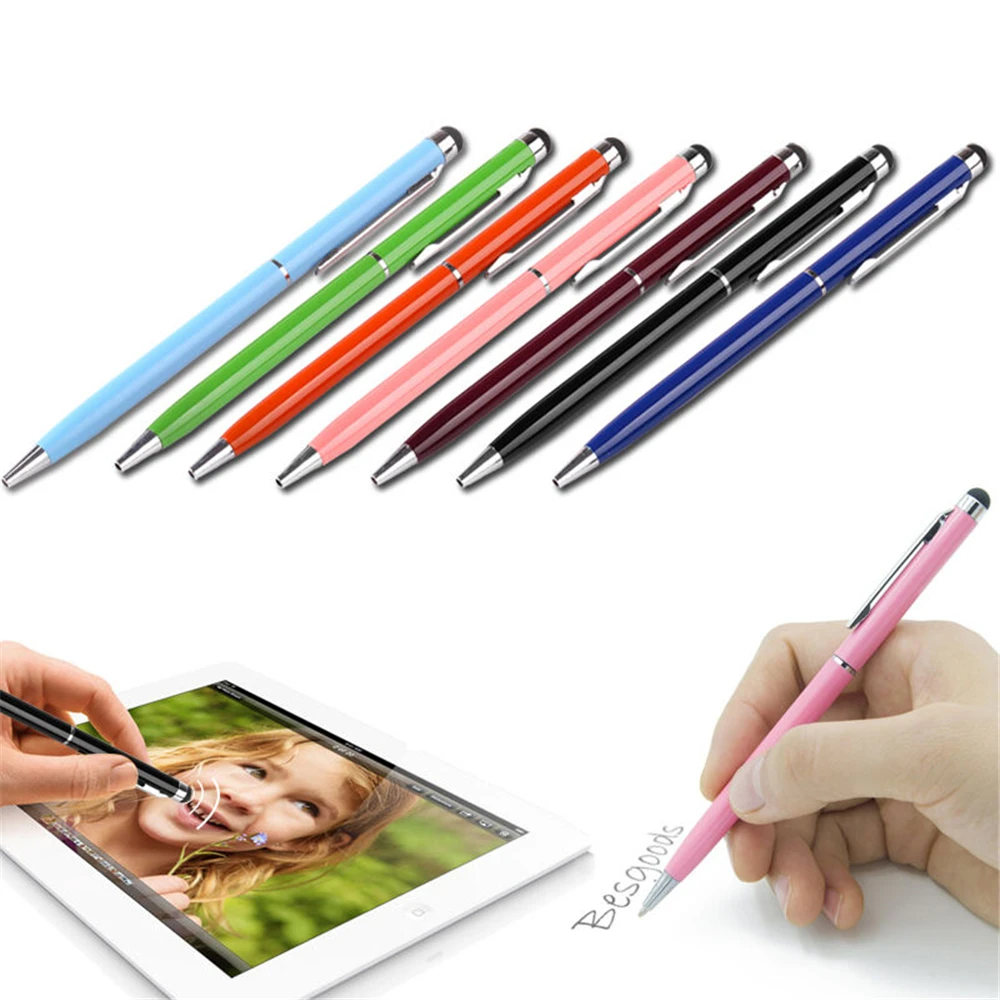 

10 Pcs 2 In1 Touch Screen Stylus Ballpoint Pen For Ipad Iphone Samsung Or Other Touch Screen Devices Tablet Color Random