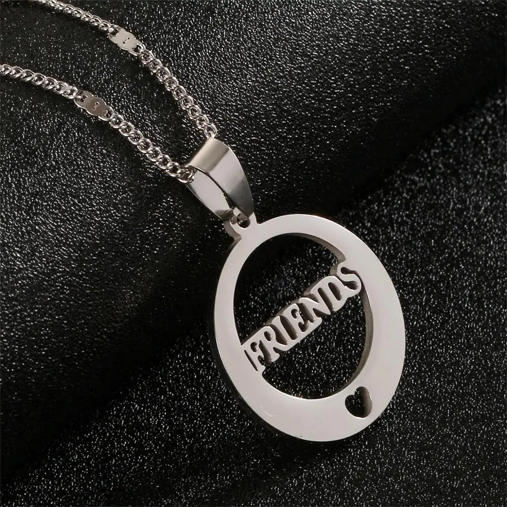 Нержавеющая сталь букв алфавита кулон друг ожерелье сердце любовь с простым