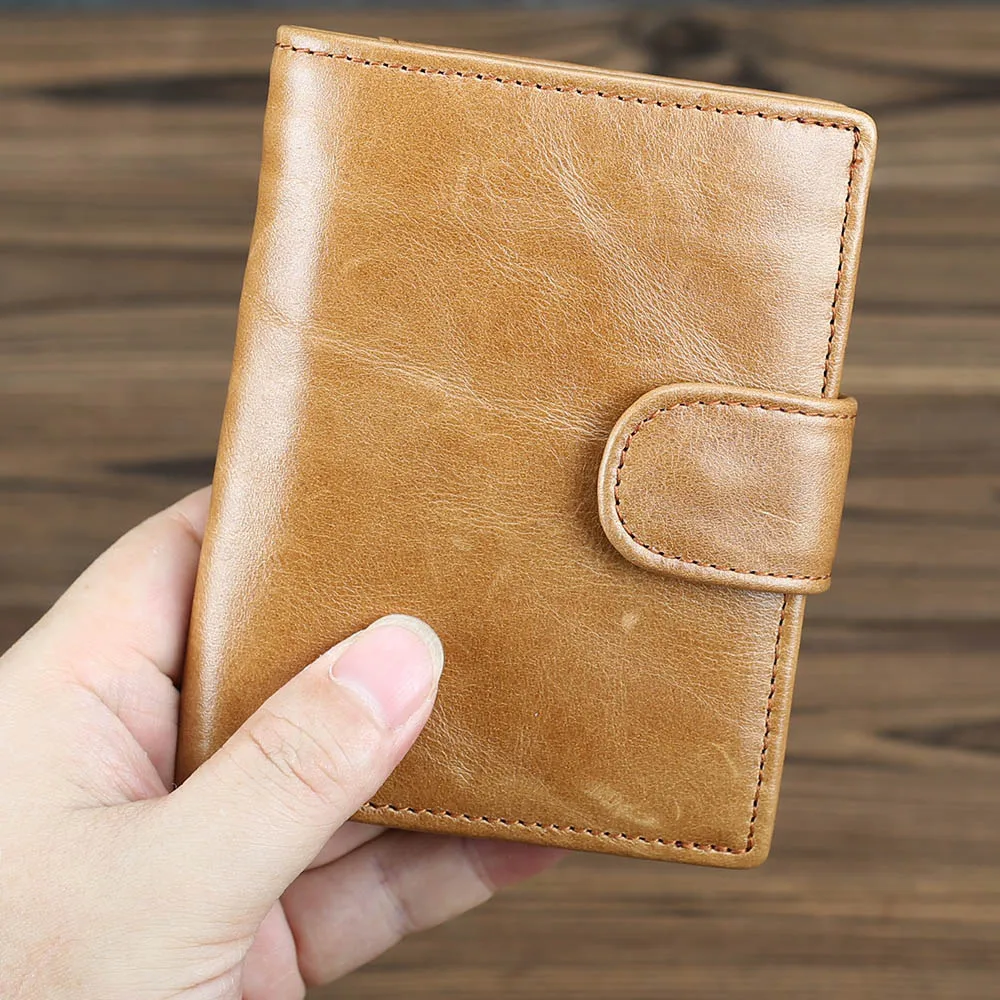 Кошелек мужской из натуральной кожи с RFID защитой и застежкой|Мужские кошельки| |