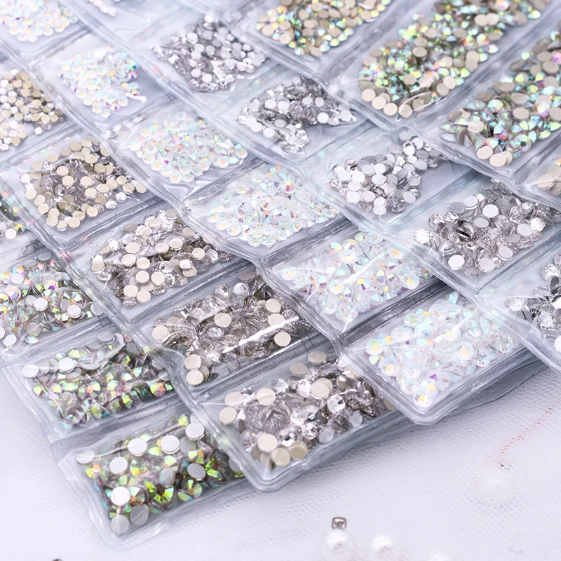 

288PCS SS4-SS12 6 bags Round Crystal K9 Glass Rhinestones Pointback stones for Diy Craft Christmas Clothing Nail Art Decoration