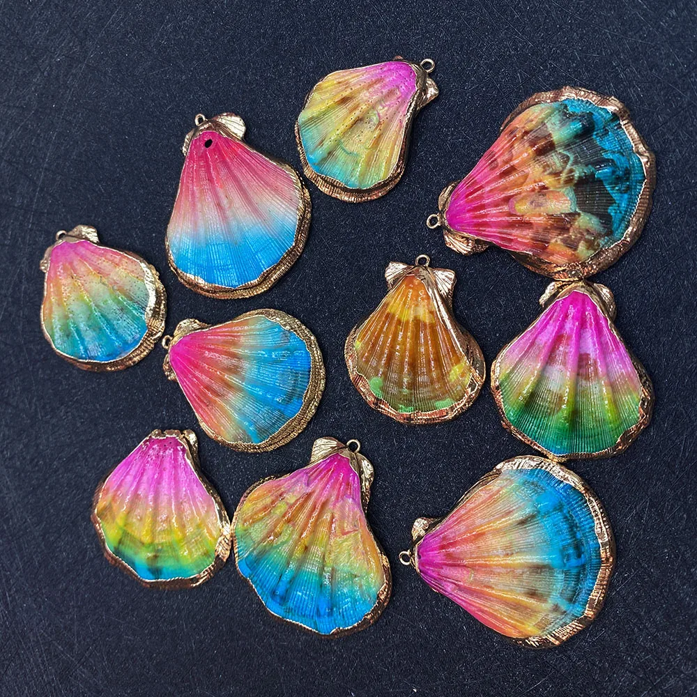 

5pcs Charming DIY Handmade Jewelry Making Shell Necklace Earrings Accessories Color Exquisite Natural Shell Pendant30x35-40x55mm
