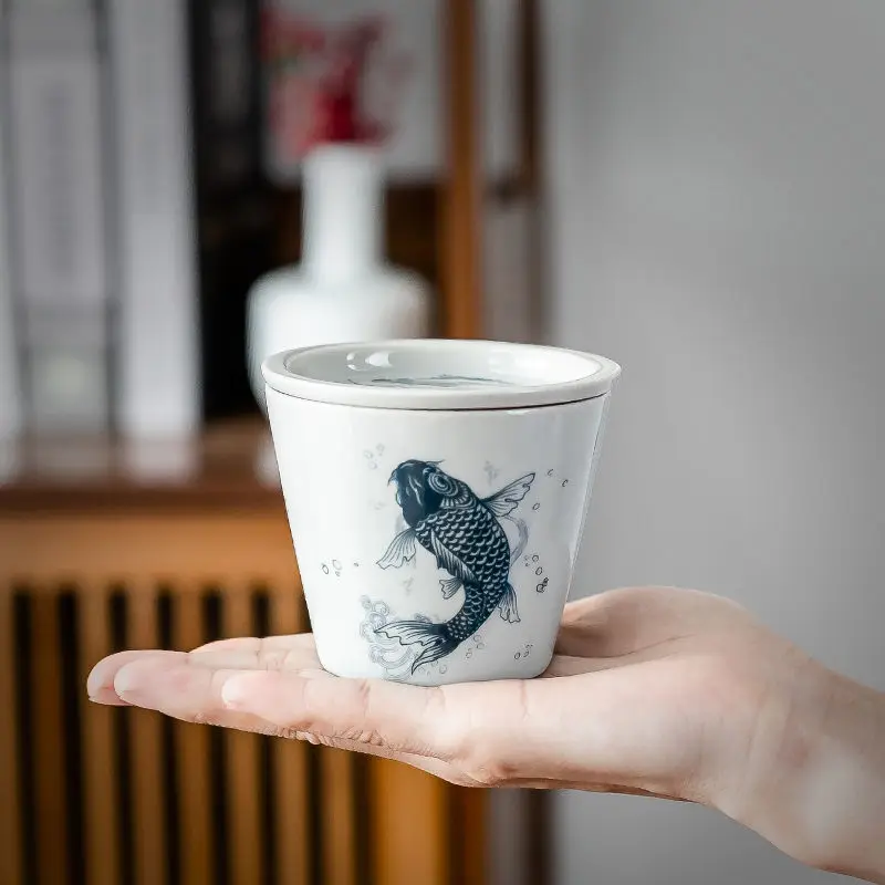 Керамическая чайная чашка в стиле ретро одинарная кунг-фу подставка кофейная с