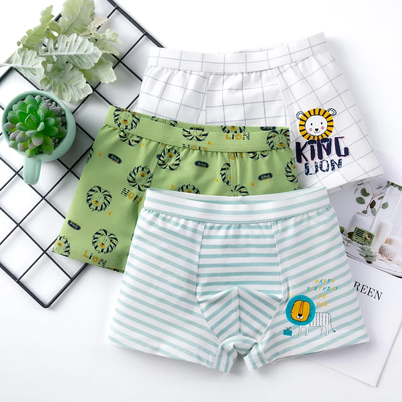 3 шт. Детские хлопковые трусы-шорты в клетку | Мать и ребенок