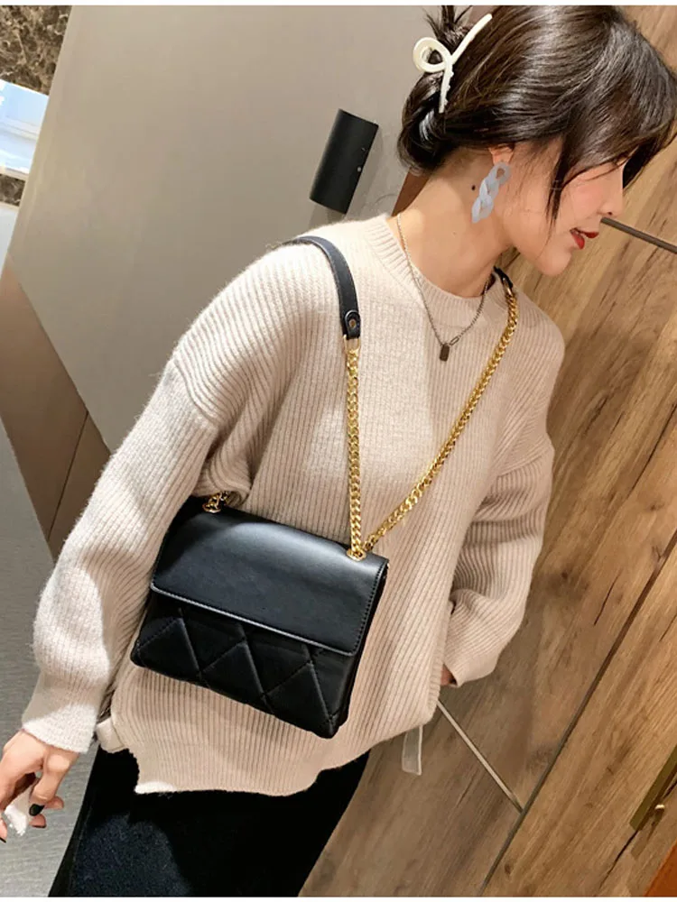 

Ladies Fashion Shoulder Bag Mini Square Bag Leather Chain Bag European and American Trend Messenger Bag handbag woman bag