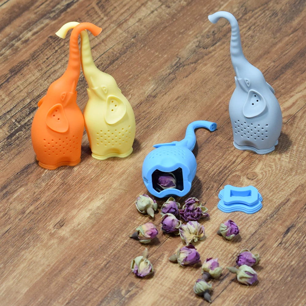 

FDA Approved BPA Free Cute Elephant Silicone Tea Strainer