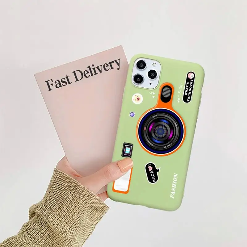 

Fashion luxury camera design Phone Case Candy Color for iPhone 11 12 mini pro XS MAX 8 7 6 6S Plus X 5S SE 2020 XR