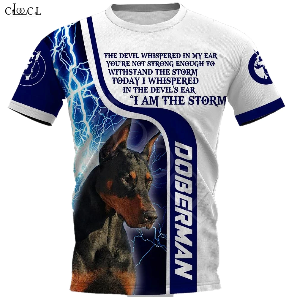 

CLOOCL Animal I Am A Storm Doberman Dog 3D Printed Mens Harajuku Summer Short Sleeve Street Casual Unisex T-shirt Drop Shipping