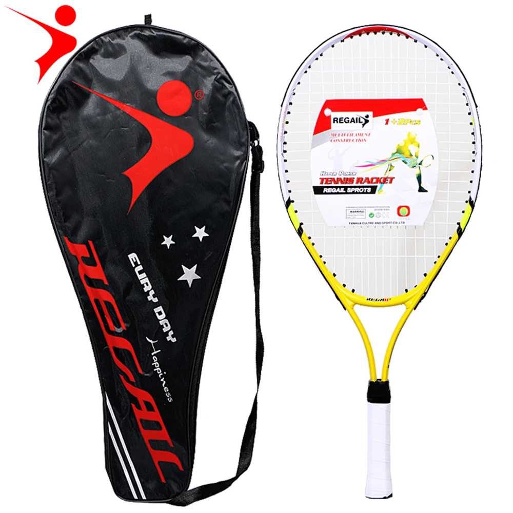 

REGAIL 1 Pcs Only Teenager's Tennis Racket Aluminium Alloy Frame with Firm Nylon Wire Perfect for Chindren Kid Tennis Training