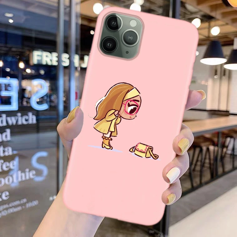 

Cartoon Cute MINI Princess Candy Pink Soft Silicone Phone Cover Case for iPhone 12 11 Pro Max mini 7 8 6s Plus SE XR XS MAX Capa