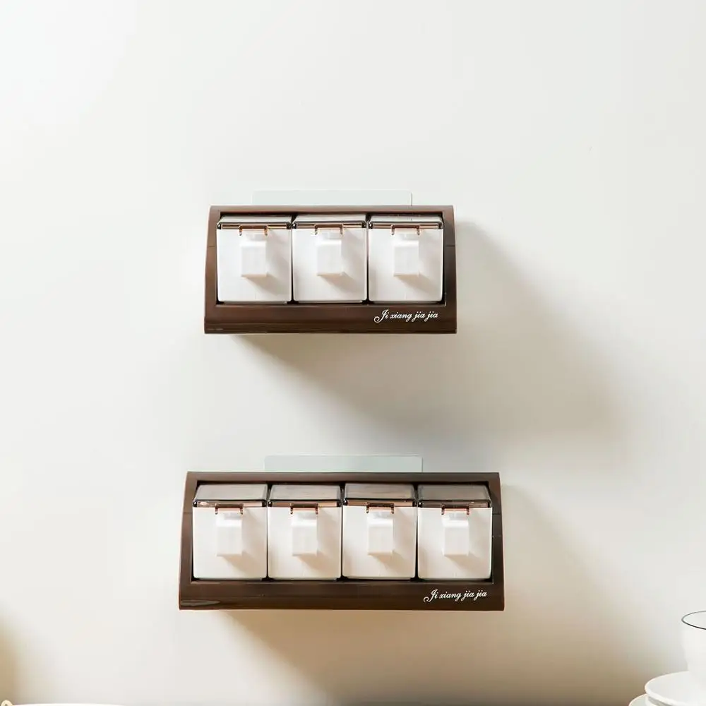 Настенная полка для специй с ложками без перфорации|Солонки и тара хранения| |