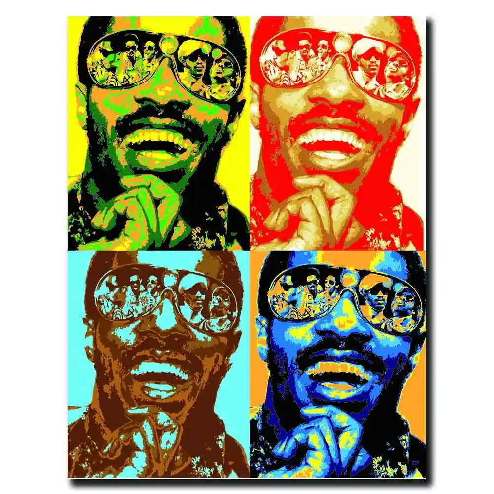

Stevie Wonder Pub Shop Silk Fabric Wall Poster Art Decor Sticker Bright