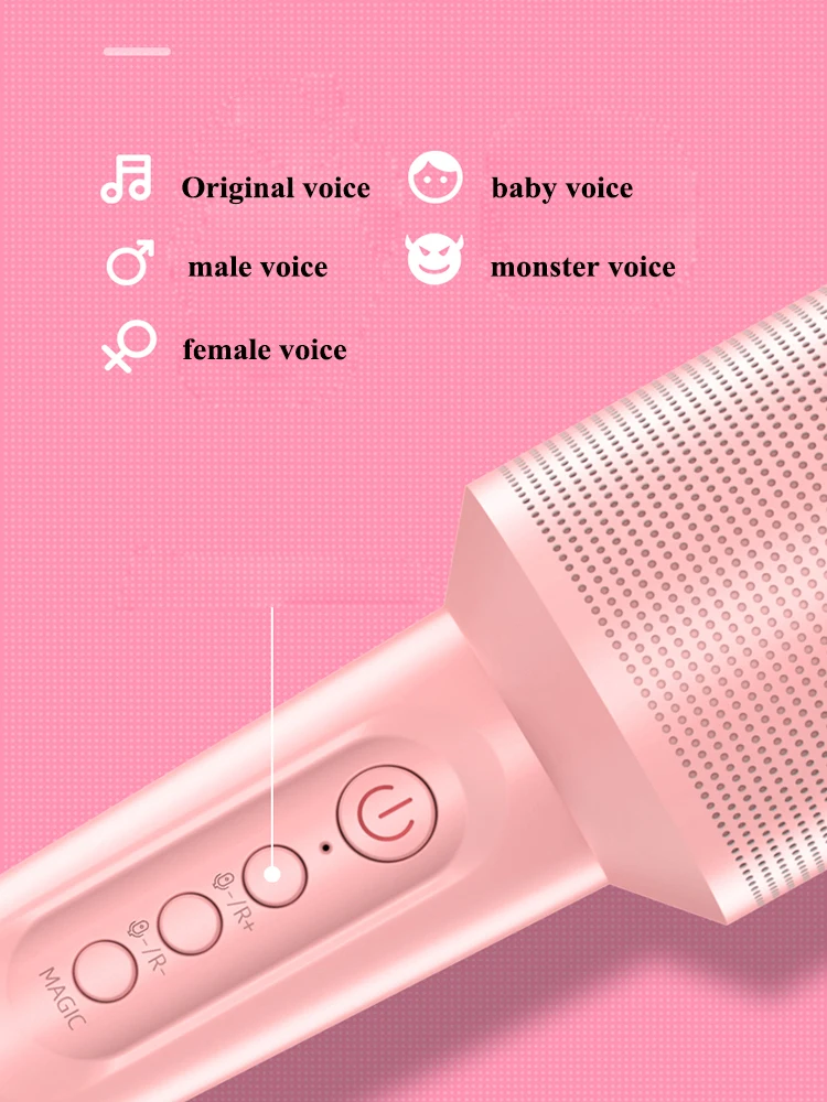 

Bluetooth Karaoke Microphone Professional wireless Handheld Microphone Built-in sound card with sound effects for party singing