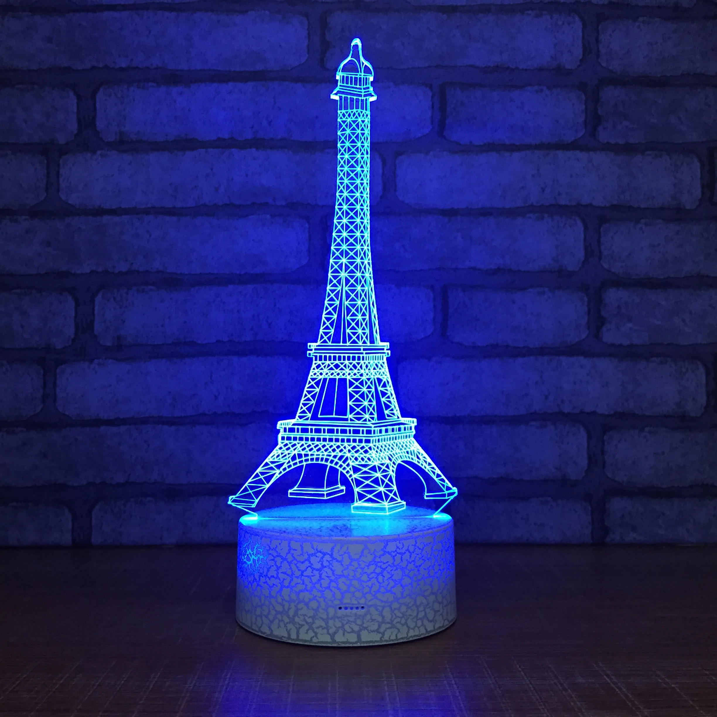 

Novelty Eiffel Tower 3D Night Light 7 Colors Illusion LED USB Table Lamp Touch Remote Control Touch Bedroom Decor Lighting