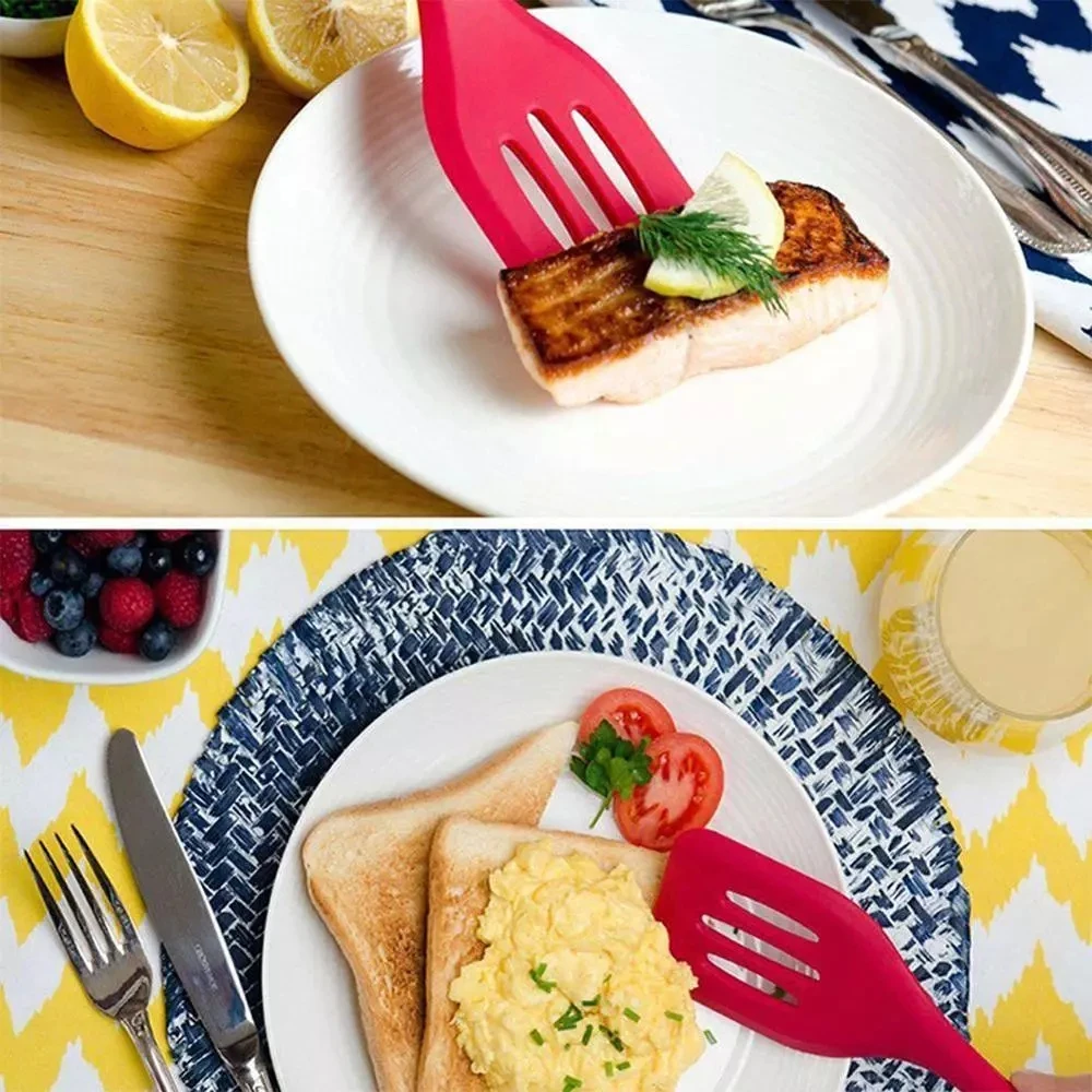 

1 PCS kitchen Silicone Turner Slotted Cooking Spatula High Heat Resistant to 480F One Piece Non Stick Kitchen Tools