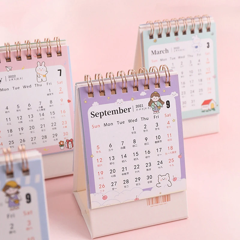 2022 милый мини портативный Настольный календарь школьные и офисные аксессуары