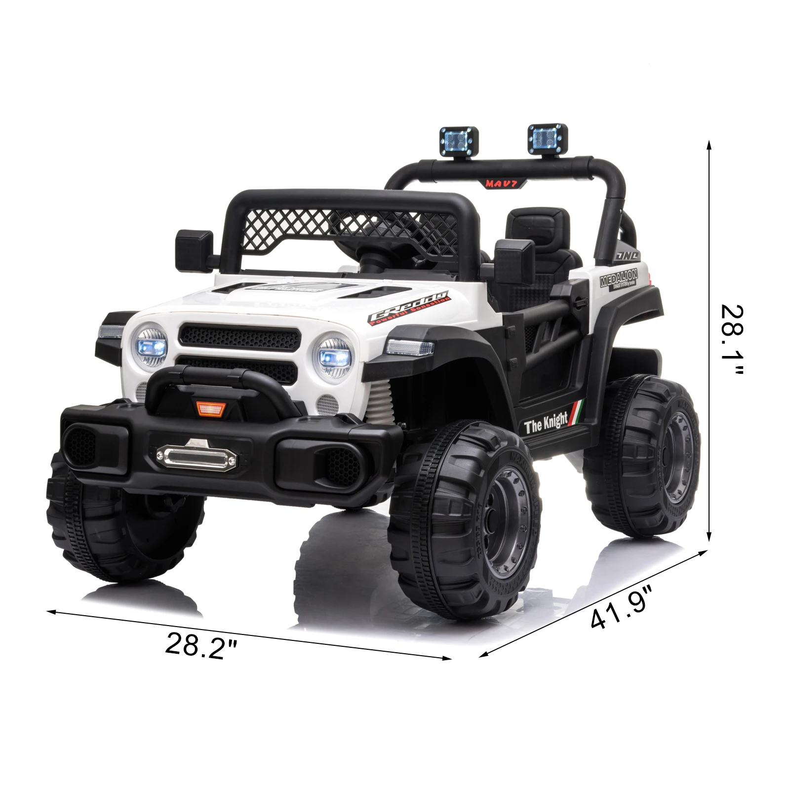 

BBH-016 12V Children Dual Drive Off-Road Vehicle With Adjustable Seat Belt, LED Lights Kids Ride On Car RC Car Kids Driving Car