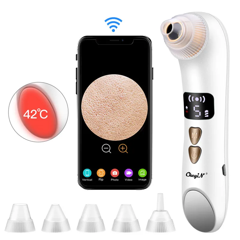 

Ckeyin Visible Wifi Camera Face Nose Blackhead Remove Vacuum Suction Pore Cleaner Black Spots Facial Cleansing Beauty Care