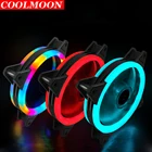 COOLMOON-вентилятор с двойной диафрагмой, компьютерный чехол, охлаждающий вентилятор Aurora Solar Eclipse, бесшумный настольный компьютер, чехол, вентилятор 120 мм