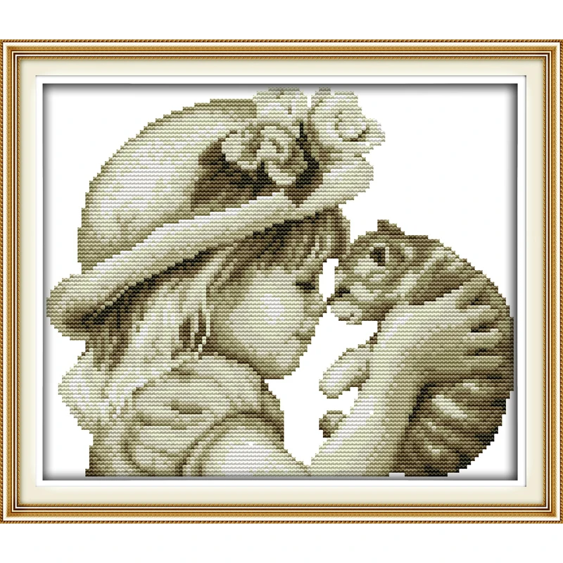 

Joy Sunday Lovely Girl And Cat Chinese Cross Stitch Kits Ecological Cotton Clear Stamped Printed 14 11CT DIY Wedding Decoration