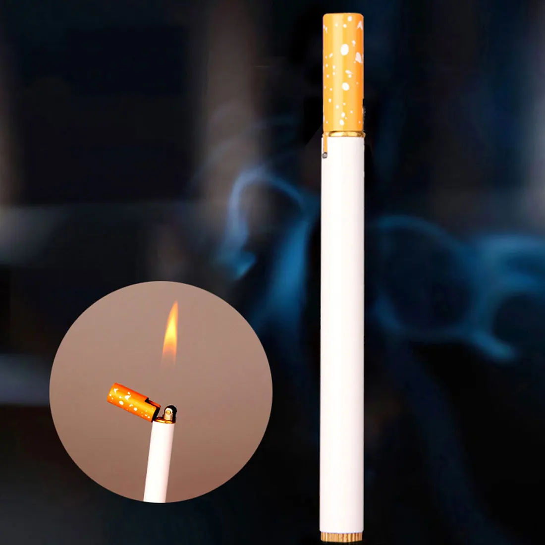 

2021 Creative Mini Lighter Cigarette Shape Butane Torch Light Kitchen Outdoor Barbecue Gadget Funny Lighter Cute Gift No Gas
