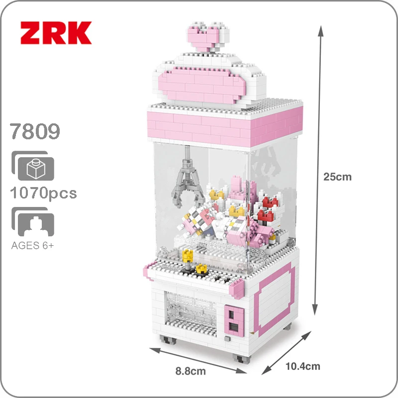 ZRK 7809 розовый зажим кукла машина кран автомат мультфильм 3D модель DIY Алмазная мини
