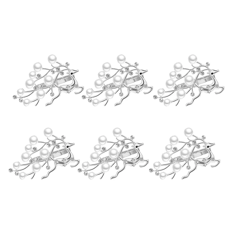 

LUDA Set Of 6 Deer Napkin Ring Holder, Napkin Rings With Rhinestone For Christmas Wedding Party Table Decoration