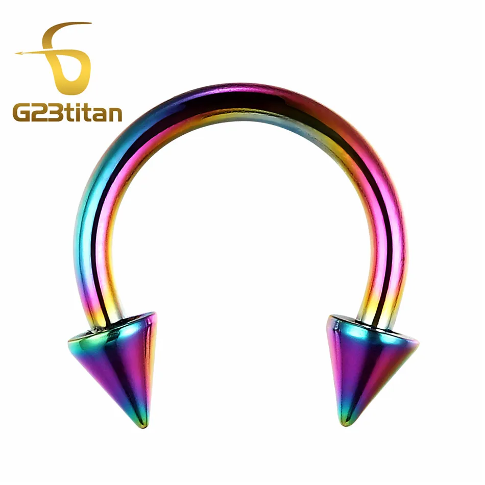 Circular Barbells 10 шт. в партии G23 титановые округлые микроштанги Bananabells губная серьга ювелирные украшения для пирсинга кольца оптом - Окраска металла: Circular Barbells