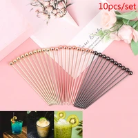 10pcs fruit desserts food cocktail sandwich fork stick 304 stainless steel fork party buffet decor swizzle sticks for bar party