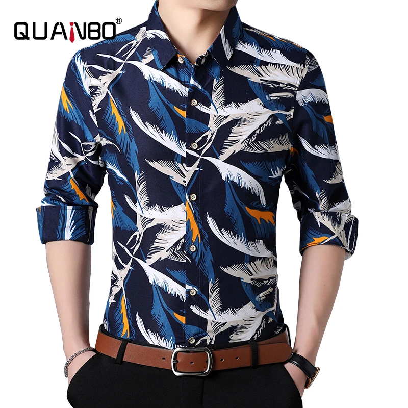 Мужские рубашки с цветочным принтом 6 цветов повседневные длинным рукавом и на