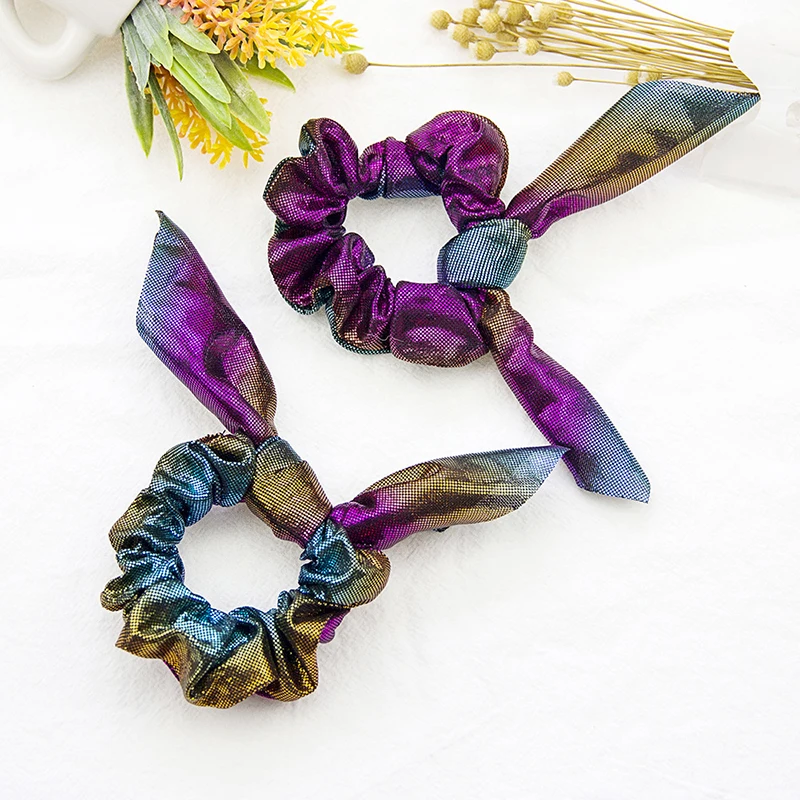 Модные аксессуары для волос женские резинки блестящие банты с блестками